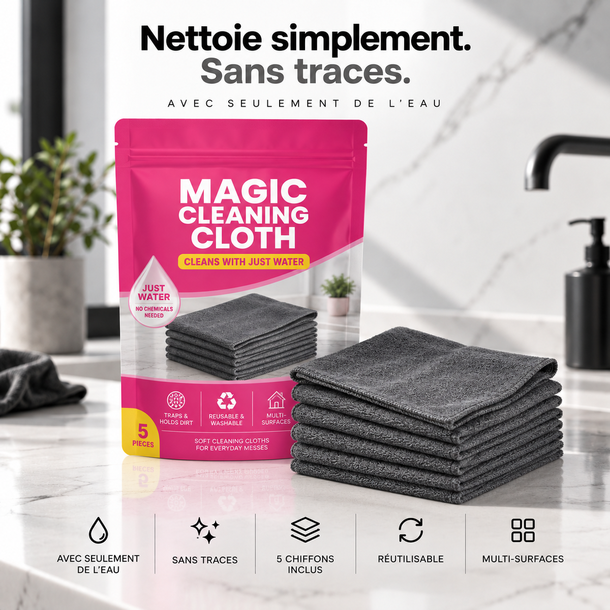 Lustro — Chiffon microfibre nettoyage