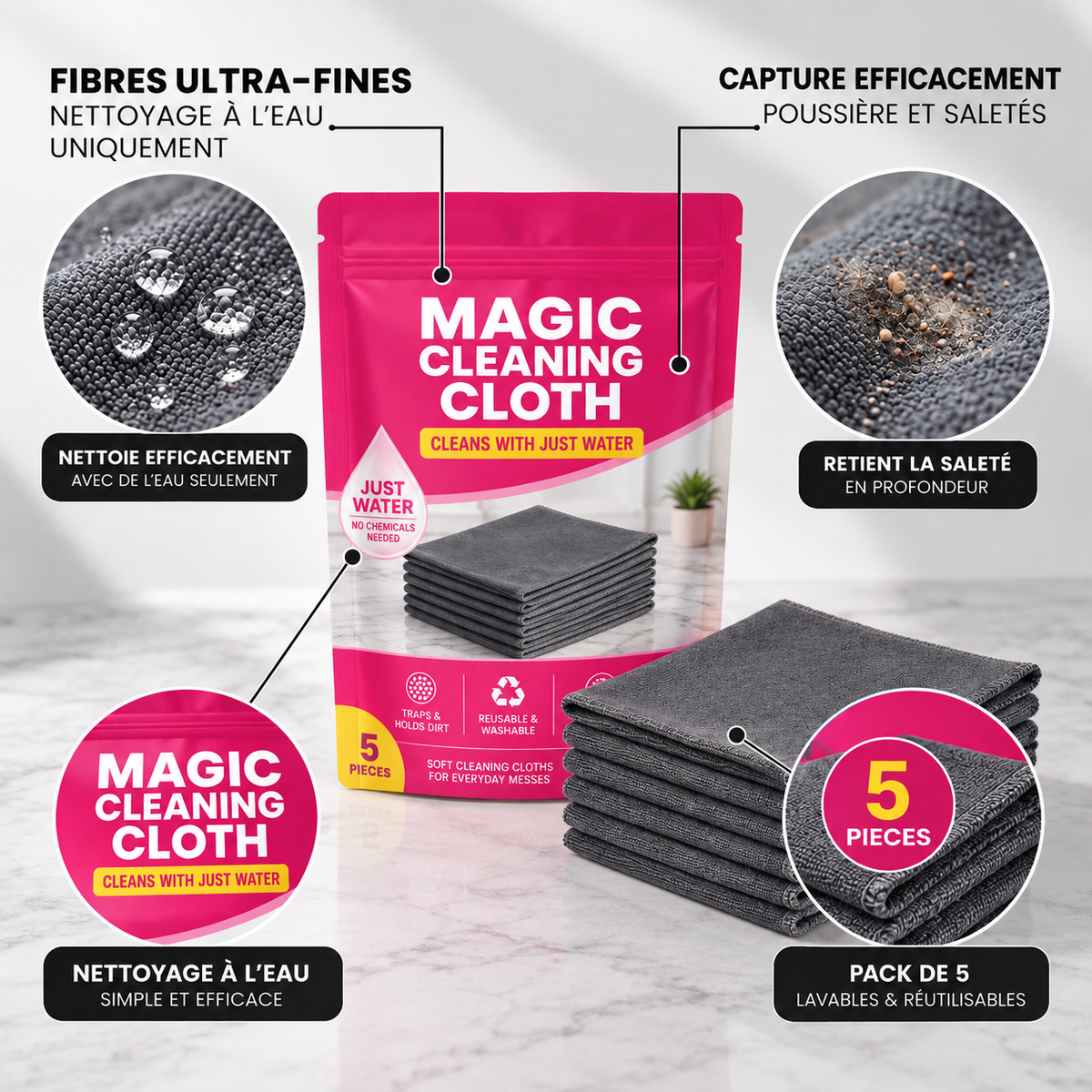 Lustro — Chiffon microfibre nettoyage